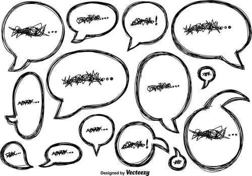 Vector Doodle Speech Bubbles Icons