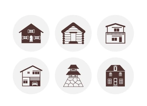 Silhouette Houses Vector Icons