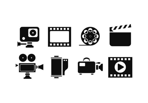 Cinematography Silhouette Icon Vectors