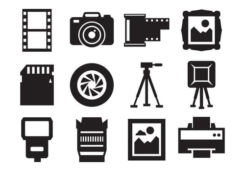 Free Photography and Camera Icons Vector