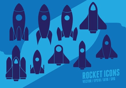 Rocket Set vector
