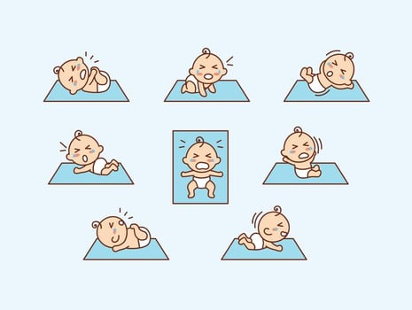 Cartoon Flat Crying Baby Vector