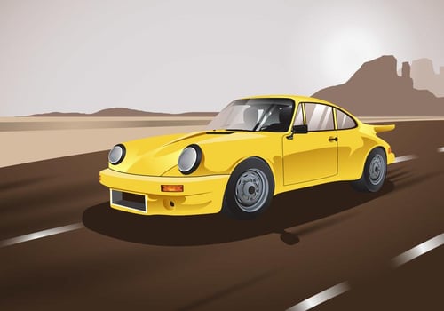 Classic Carros Amarelo Vector 