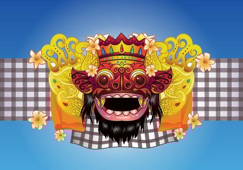 Barong Bali Vector Background 