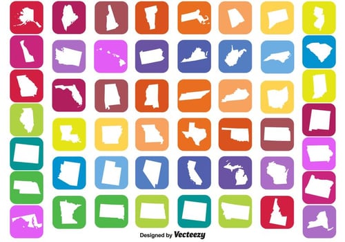 States Of America Vector Icons