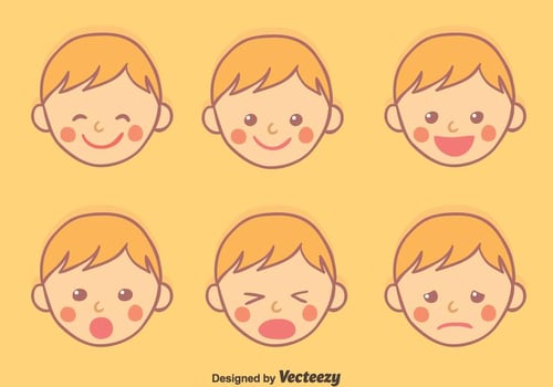 Hand Drawn Baby Face Expression vector
