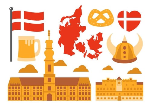 Free Danish Element Vector