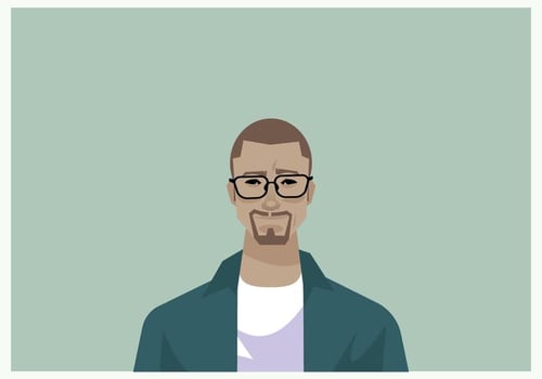 Stylish Man's Headshot  vector