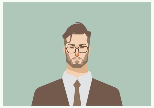 Headshot of Young Businessman Vector