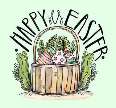 Easter Basket Vector Background