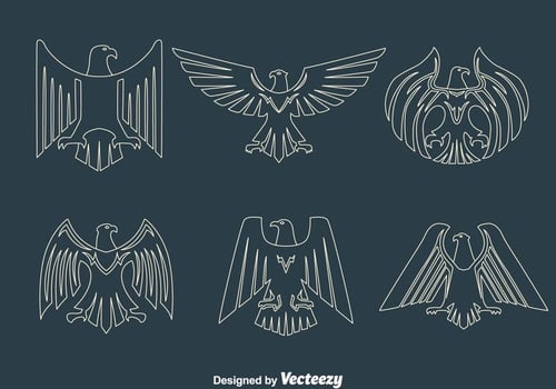 Eagle Seal Line Vectors
