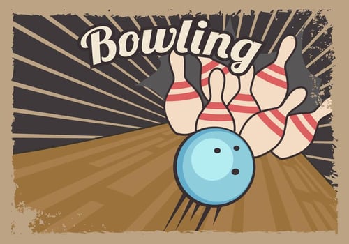 Retro Bowling Lane Template vector