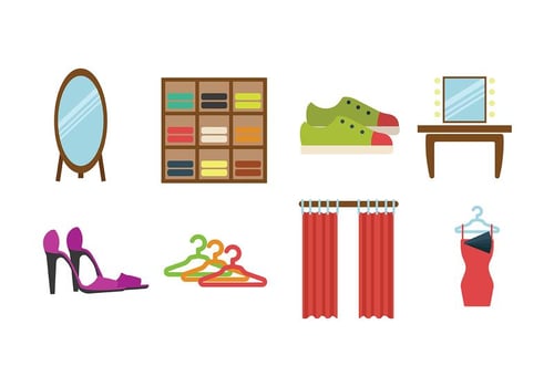 Dressing Room Flat Icon Vectors