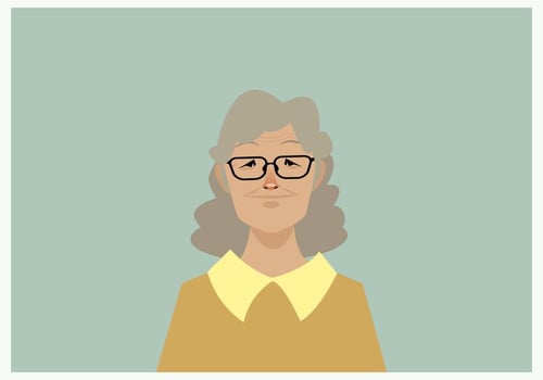 Headshot of Smiling Old Women Vector
