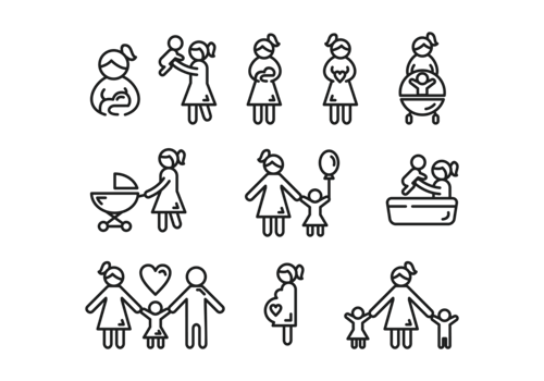 Maternity Icons Vector