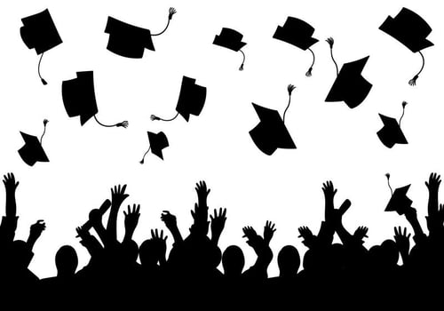 Graduation background vector silhouette