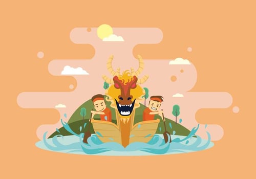 Fun Dragon Boat Race Illustration vector