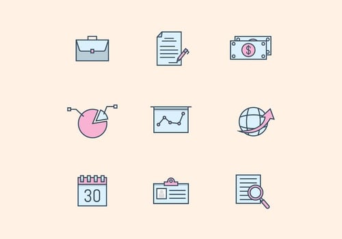 Pastel Business Icons vector