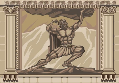 Hercules Statue Facade Vector