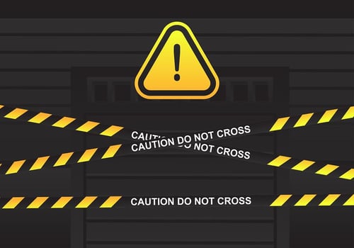 Danger Tape Over Door Vector