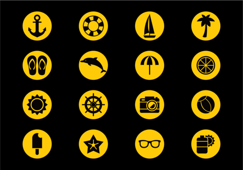 Playa Icons Vector