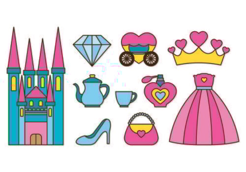 Set Of Princesa Icons vector