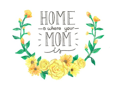 Beautiful Yellow Crown Flowers And Lettering To Mother's Day vector