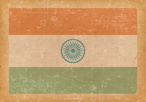 India Flag on Old Grunge Background vector