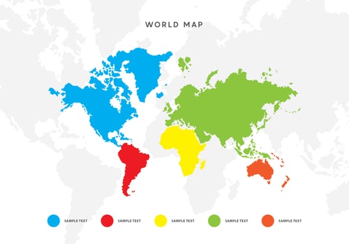 World Map Vector with Pointers
