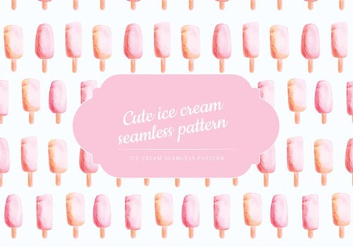 Vector Hand Drawn Ice Cream Pattern