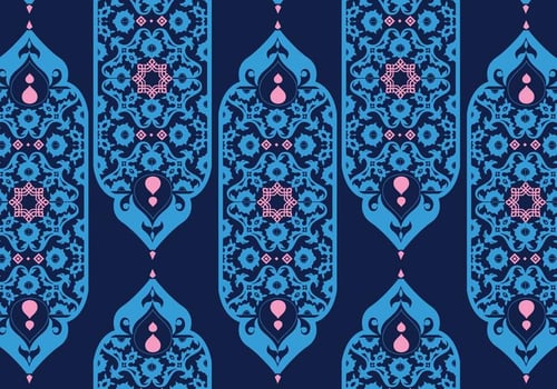 Islamic Ornaments Dark Blue Vector