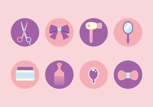 Free Hairdressing Tools Icon Vectors