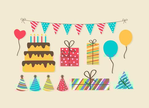 Birthday Party Elements vector