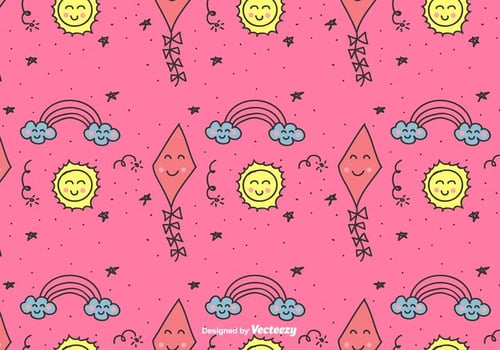 Kids Doodle Pattern vector