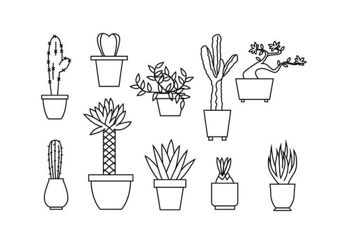 Free Floral Line Illustration Vector