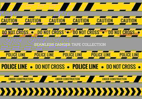 Danger Tapes, Police Line and Do Not Cross Seamless Vector