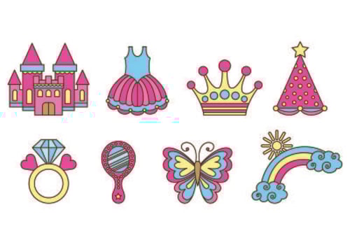 Set Of Princesa Icons vector