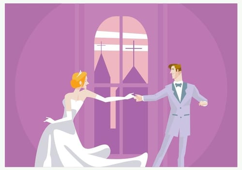 Wedding Couple Dancing Vector