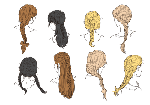Hair Plaits and Braids Vectors