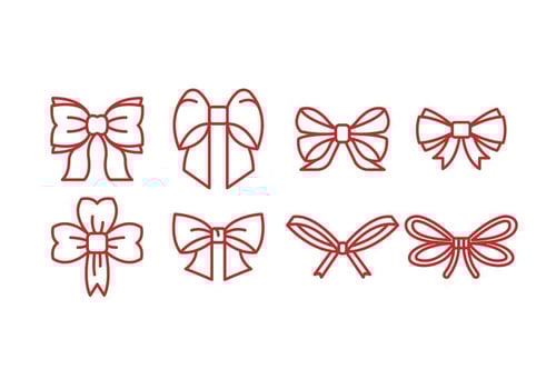 Red Outline Ribbon Icon Vector