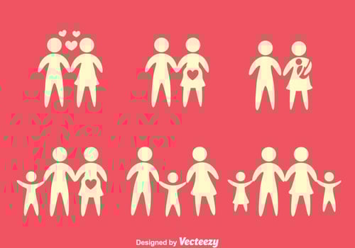Family SIlhouette Icons Vectors