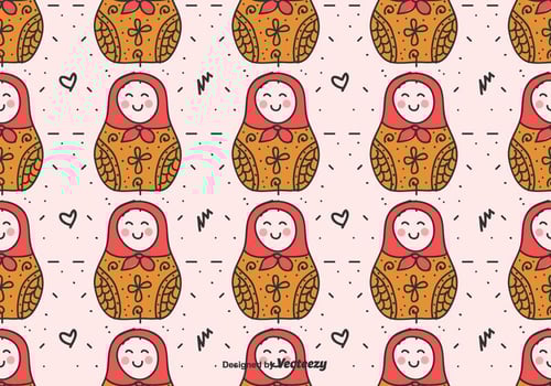 Matryoshka Dolls Vector Pattern