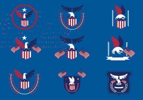 Eagle Seal Blue Red Free Vector