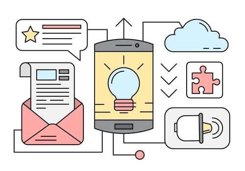 Free Mobile Application Development Elements vector