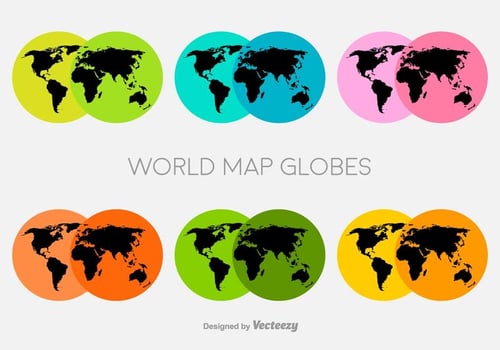 Vector Colorful World Map Icons