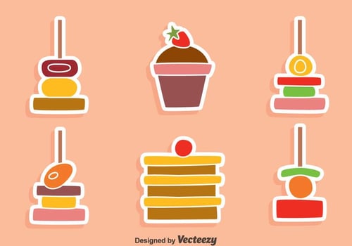 Nice Canapes And Cake Vectors