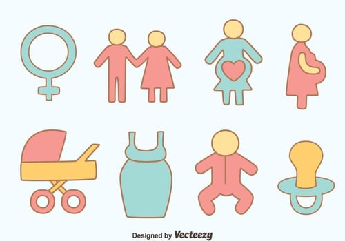 Hand Drawn Maternity Element Vectors