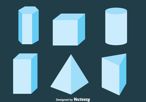 3D Geometric Shapes Collection Vector