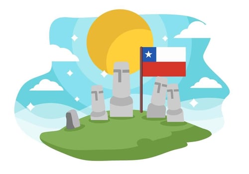 Chile Landmark Easter Island Background Vector