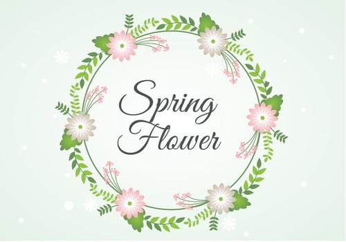 Free Spring Flower Wreath Background vector